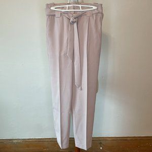 Express High-Rise Ankle Tie Waist Trouser - Size 2R - Pale Pink